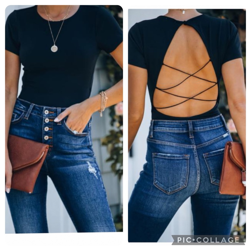 Vici unlimited open strappy back bodysuit